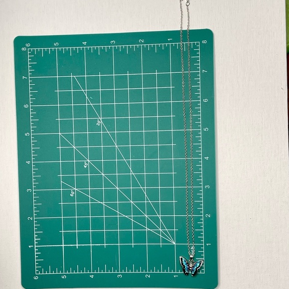 Crystal Butterfly Pendant Necklace - Picture 9 of 11